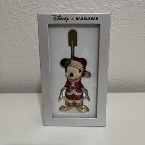 Disney x Baublebar Mickey Mouse Santa Claus Bag Purse Charm Keychain Crystal NEW